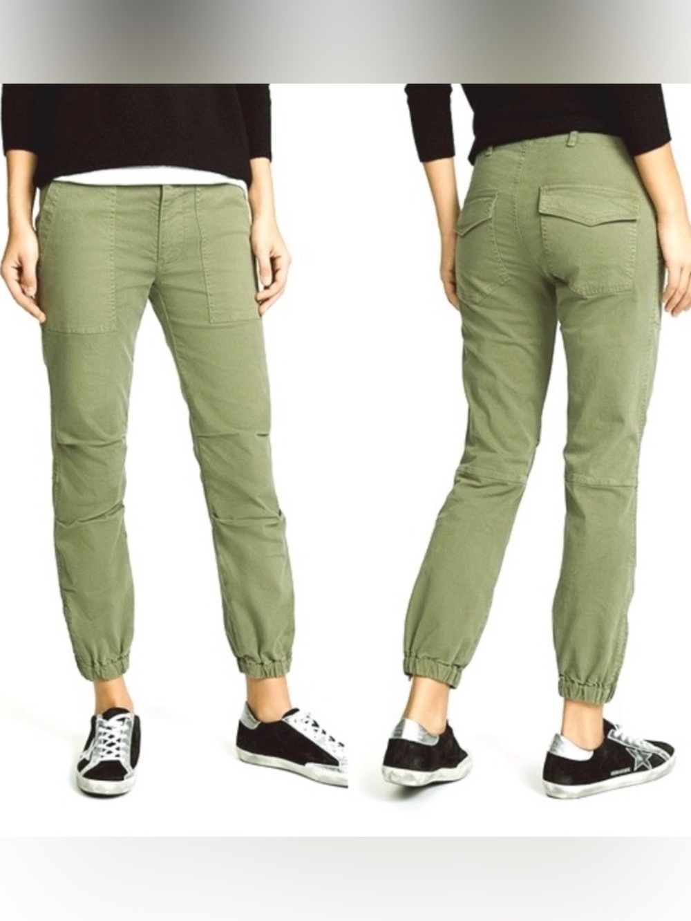 Nili Lotan Shon Cropped French Military Pants Army Green Size 4 Gorpcore Utility - Picture 3 of 16